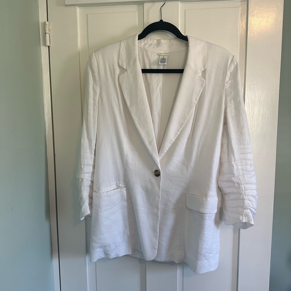 White Linen Blazer Tailored